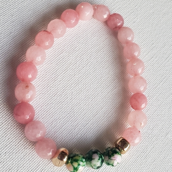 NWT JADE ROSE QUARTZ FRIENDS BRACELETS HEALING CRYSTALS GIFT FOR HER WIFE - Picture 1 of 4